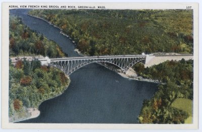 Aerial View French King Bridge and Rock, Greenfield, Mass. 207