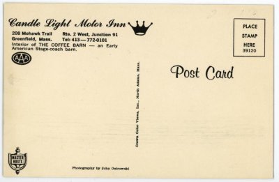 Candle Light Motor Inn 208 Mohawk Trail reverse