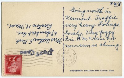 Along the Deerfield River, Mohawk Trail, Mass. reverse