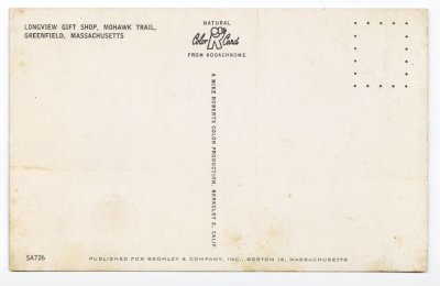 Longview Gift Shop, Mohawk Trail reverse