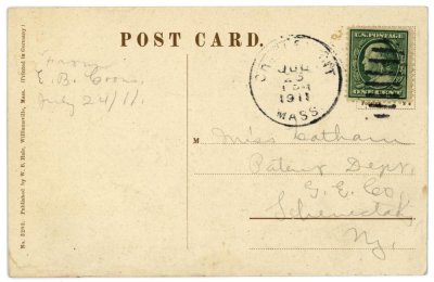 New School Building, Charlemont, Mass. reverse