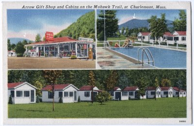 Arrow Gift Shop and Cabins on the Mohawk Trail, at Charlemont, Mass.