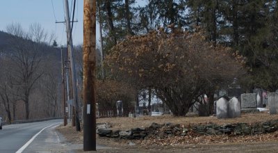 Ice on Mohawk Trail looking west detail Mar 2021