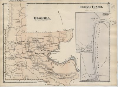 Florida and Hoosac Tunnel 1876 map