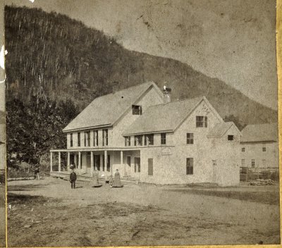 Hoosac Tunnel Route Series 233. Hoosac Tunnel House. (Tower's Hotel) stereo view card