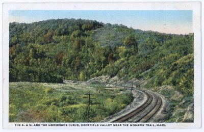 The B. & M. and the Horseshoe Curve, Deerfield Valley near the Mohawk Trail, Mass.