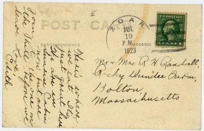 Headquarters Camp Marlynarotha Rowe, Mass. reverse