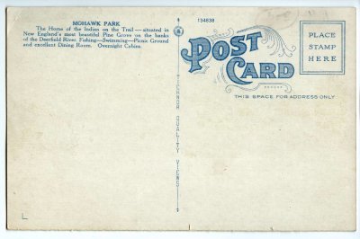 Mohawk Park Dining Room and Gift Shop, Mohawk Trail, Charlemont, Mass. reverse