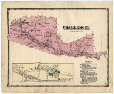 Charlemont map, Beers Franklin County atlas 1871