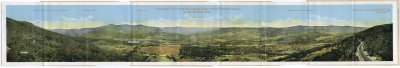 Panoramic View from the Lookout Tower of the Western Summit on the Mohawk Trail. Copyrighted 1923 by Allen N. Hoxsie, Boston, Ma
