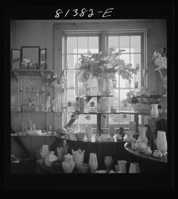 Wayside shops sell most anything small and useless. Mohawk Trail, Massachusetts, FSA Oct 1941