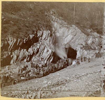 Hoosac Tunnel Route Series 2218. East End - Miners going in. detail