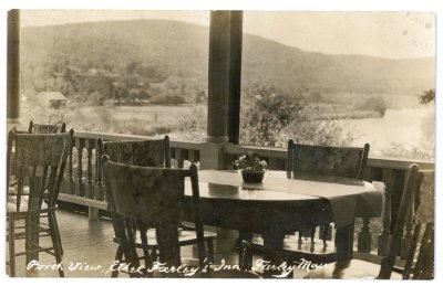 Porch View, Ethel Farley's Inn, Farley Mass.