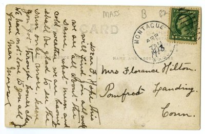 House, Montague postmark 1913 reverse