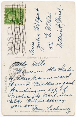 Deerfield River Bridge, Mohawk Trail, Mass. 2541 reverse