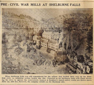 pre-civil war mills at Shelburne Falls (from Facebook)