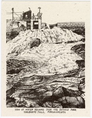View of Water Release over the Pothole Area Shelburne Falls, Massachusetts