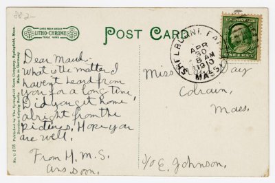 Deerfield River, Shelburne Falls, Mass. reverse