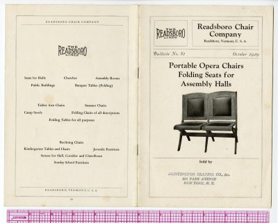 Readsboro Chair Company Oct 1929 catalog, cover