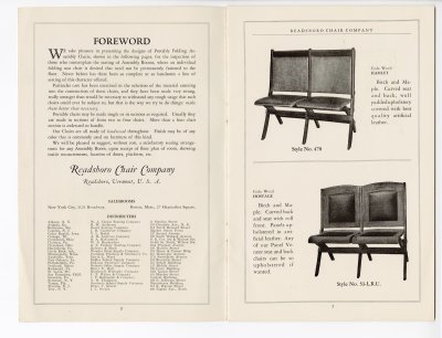 Readsboro Chair Company Oct 1929 catalog, pp. 2-3