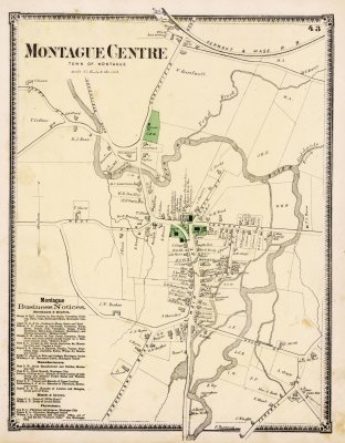 Montague Centre F.W. Beers 1871 map