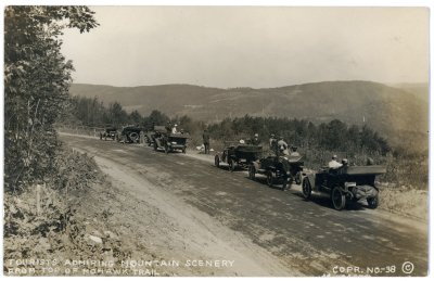 Tourists Admiring Mountain Scenery from Top of Mohawk Trail. Copr. No.-38.