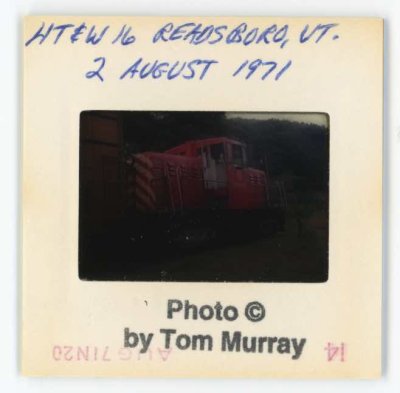 HT&W Engine 16 Readsboro, Vt. 2 August 1971 slide 14 