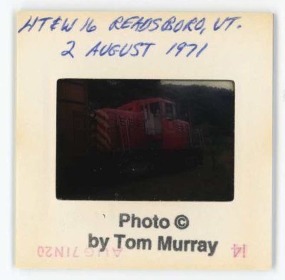 HT&W Engine 16 Readsboro, Vt. 2 August 1971 slide 14