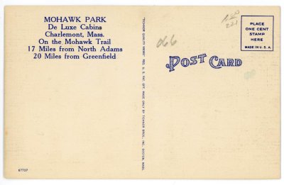 Mohawk Park, Charlemont, Mass. reverse