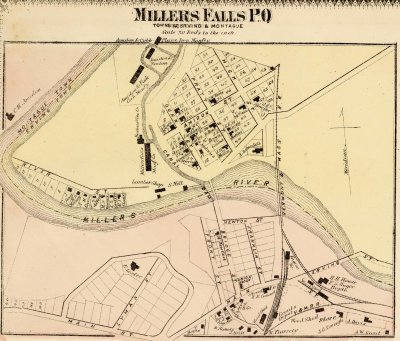 Montague, Millers Falls, Whatley Beers map 1871
