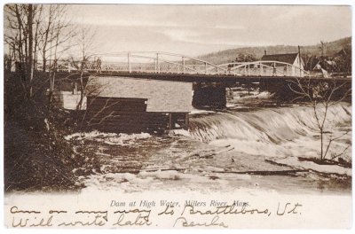 Dam at High Water, Millers River, Mass.