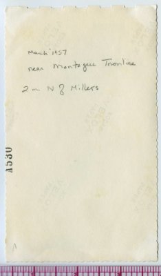 March 1957 near Montague Town line 2 mi. N of Millers reverse