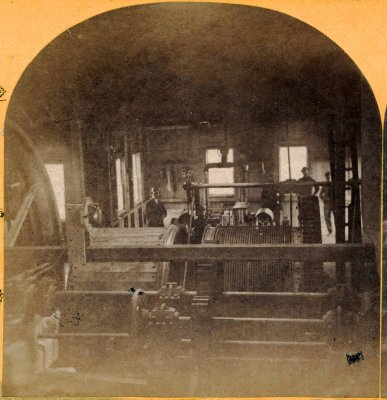 View of Central Shaft inside, showing machinery.