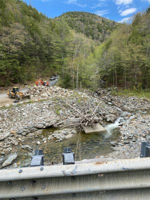 Remnants of old Cold River bridge, May 2021