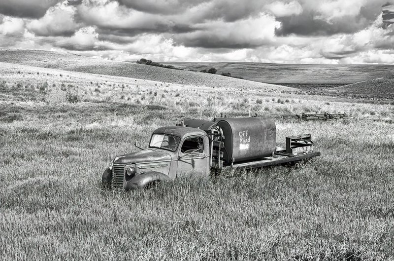 Derelict truck close up BW.jpg