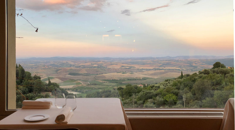 Montalcino - Restaurant table with a view