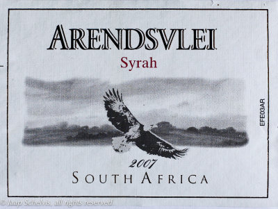 Arend - Eagle - South African Syrah wine 2007