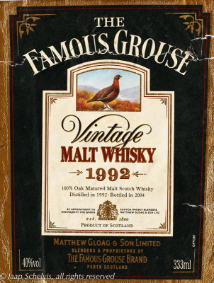 Schots Sneeuwhoen - Red grouse -  Lagopus lagopus scotica - Vintage Malt Scotch Whisky