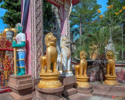 Wat Tai Phra Chao Yai Ong Tue Guardian Giant or Yaksha and Singh Guardians (DTHU0802)
