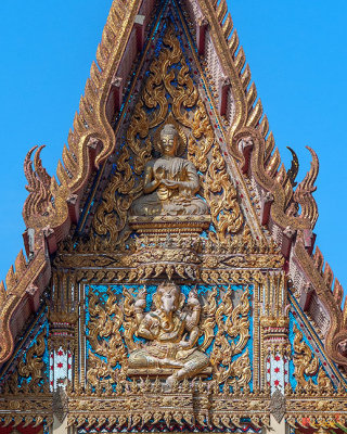 Wat Pak Nam Bung Sapang Phra Ubosot Buddha and Ganesha Images on Gable (DTHU0839)