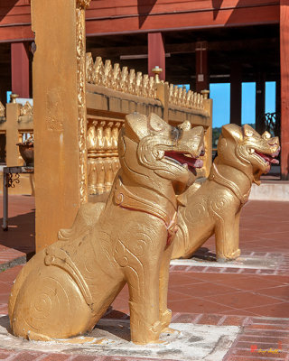 Wat Khong Chiam Phra Ubosot Wall Gate Singh Guardians (DTHU0963)