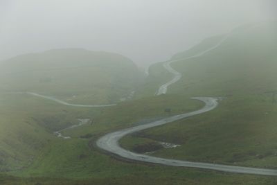 Winding roads of Norradalur valley 