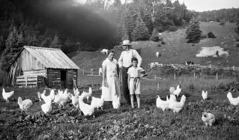 Posing with the Chickens 