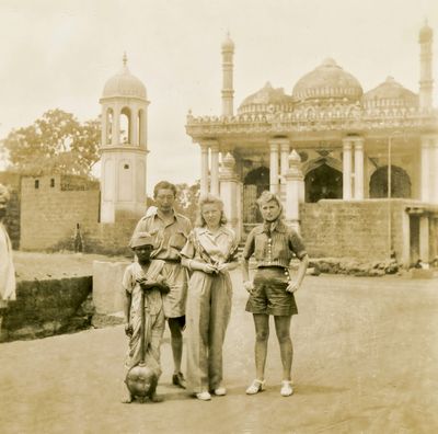 Posing in front of the Temple