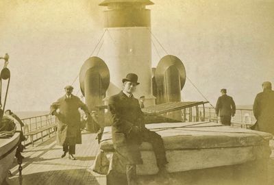 Posing on the Ship