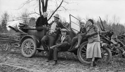 Posing with the old Ford  