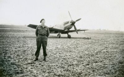 Posing with the Spitfire