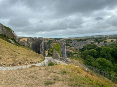 Corfe Castle - the South West Gatehouse from the West Bailey.