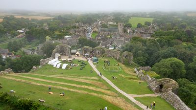 Corfe Castle - The Horseshoe Tower, The Outer Gatehouse, The First Tower, The Second Tower and the Third Tower