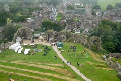 Corfe Castle - The Horseshoe Tower, The Outer Gatehouse, The First Tower and Corfe Town